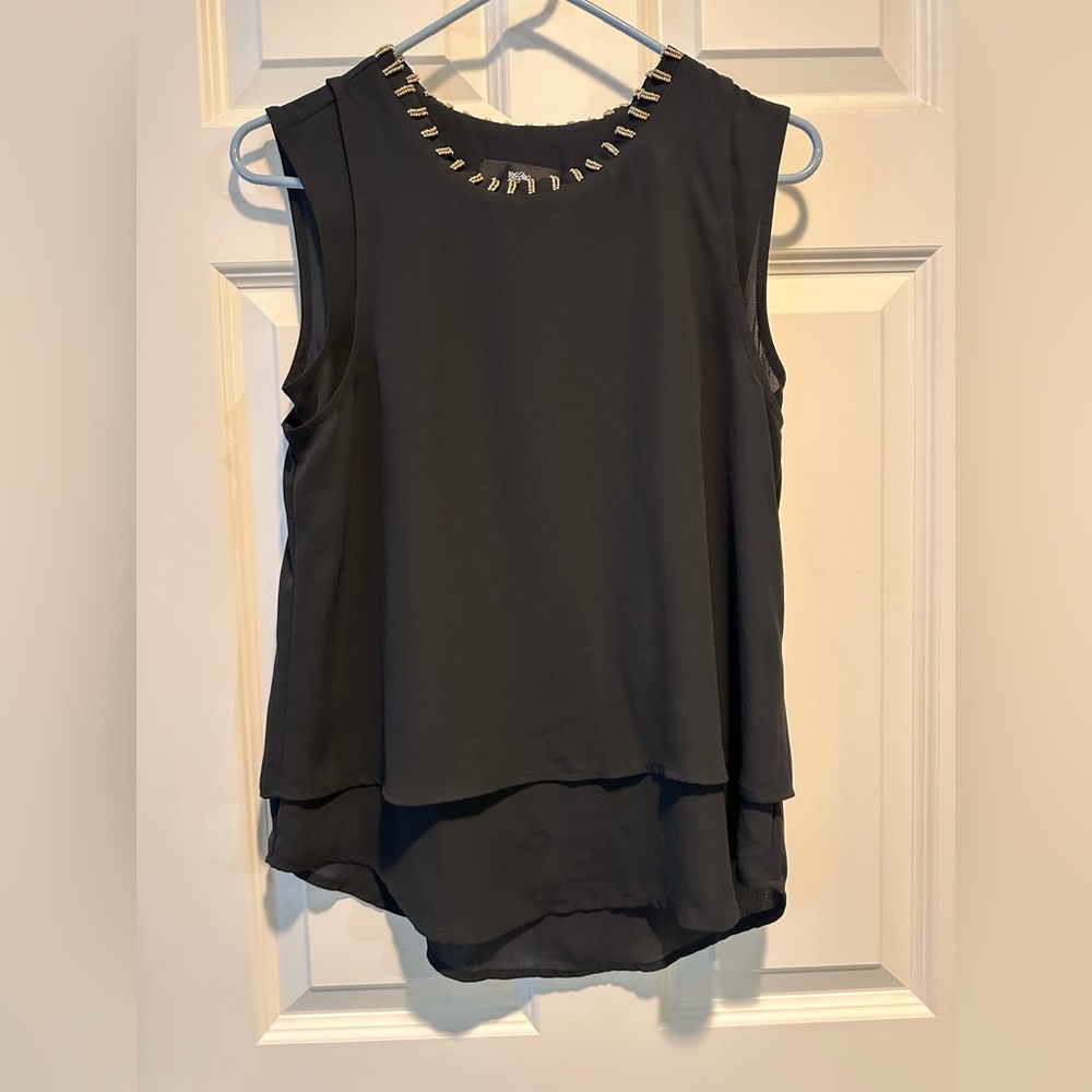 Black sleeveless top